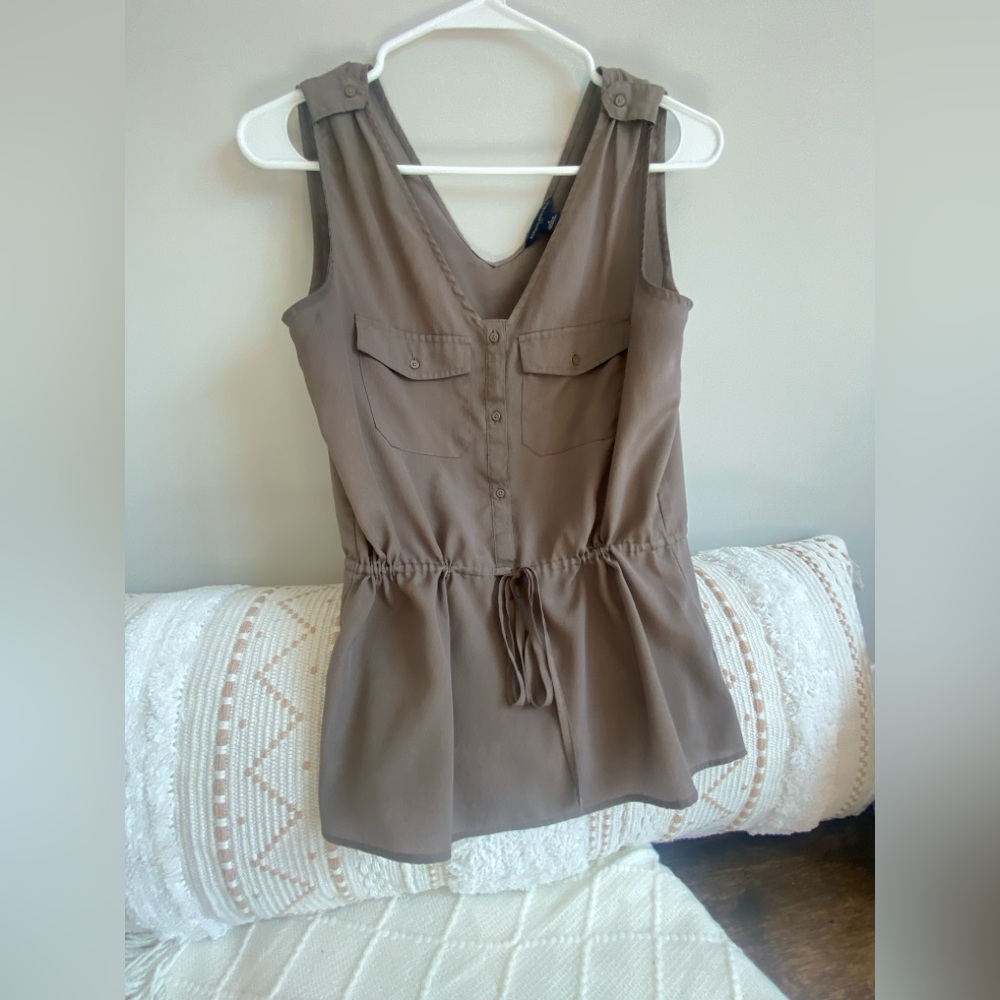 Banana Republic Olive Green Sleeveless Blouse